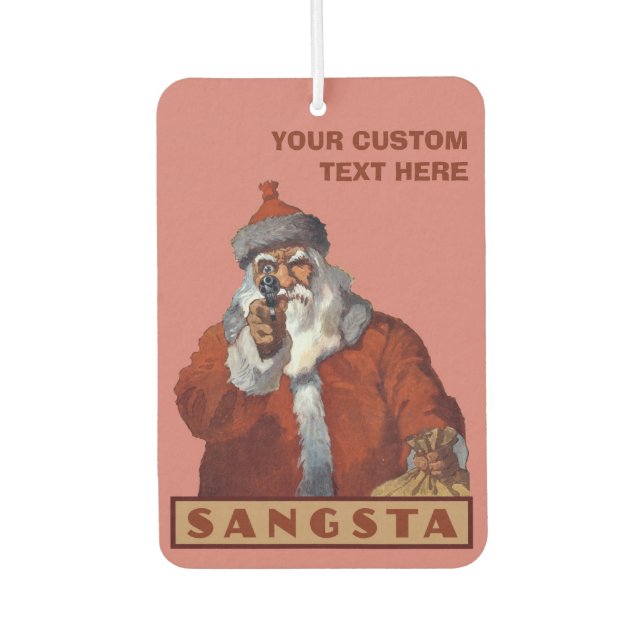 Gangsta Santa custom car air freshner Car Air Freshener (Front)
