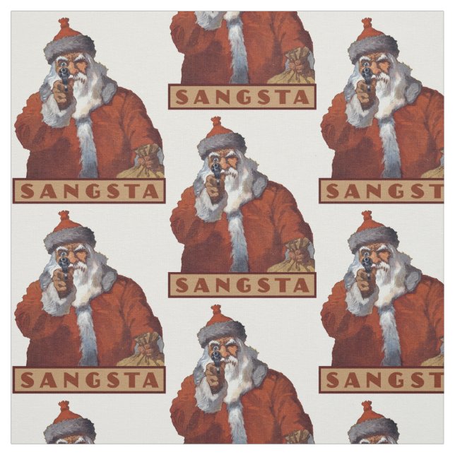 Gangsta Santa custom fabric (Swatch)