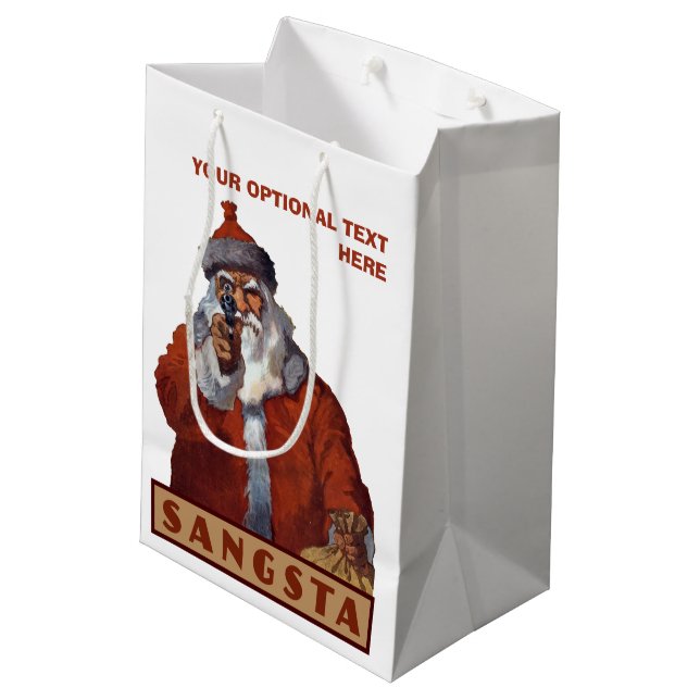 Gangsta Santa custom gift bag (Back Angled)