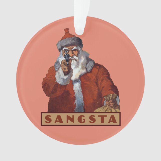 Gangsta Santa custom ornament (Front)
