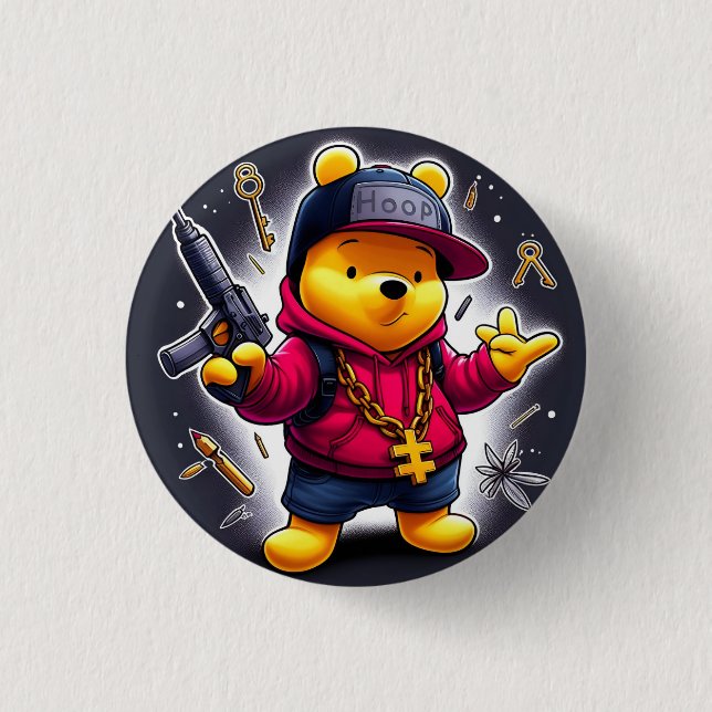 Gangsta Winnie the Pooh 1 3 Cm Round Badge (Front)