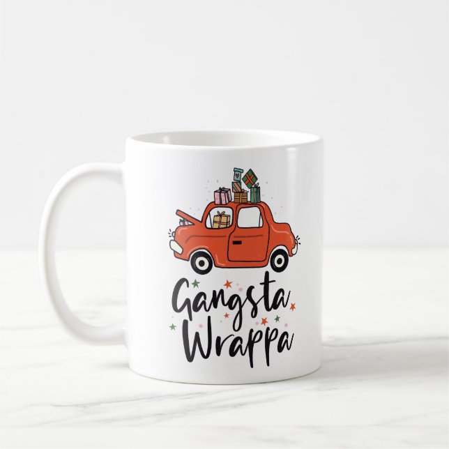 Gangsta Wrappa Funny Christmas Coffee Mug (Left)