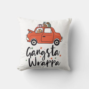 Gangsta Wrappa Funny Christmas Cushion