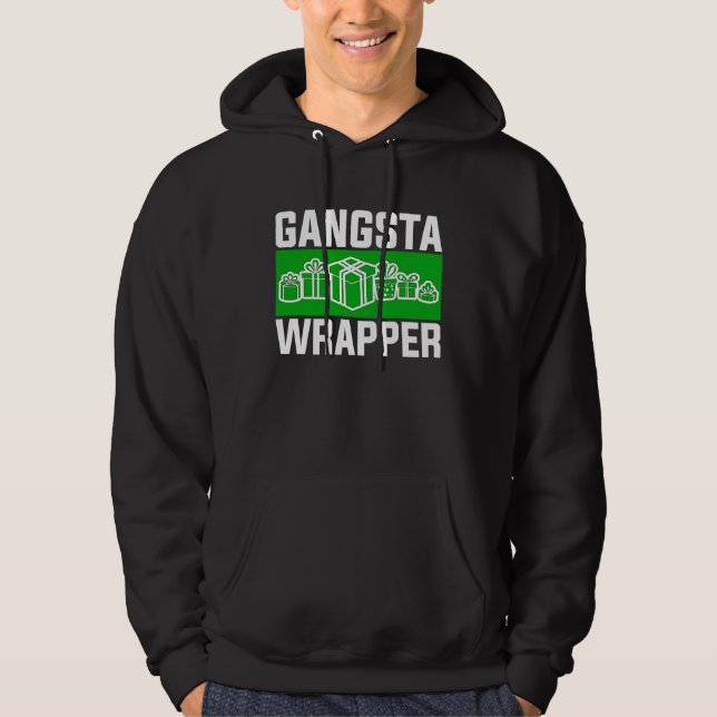 Gangsta Wrapper  Christmas Clothing for Men and F Hoodie (Front)