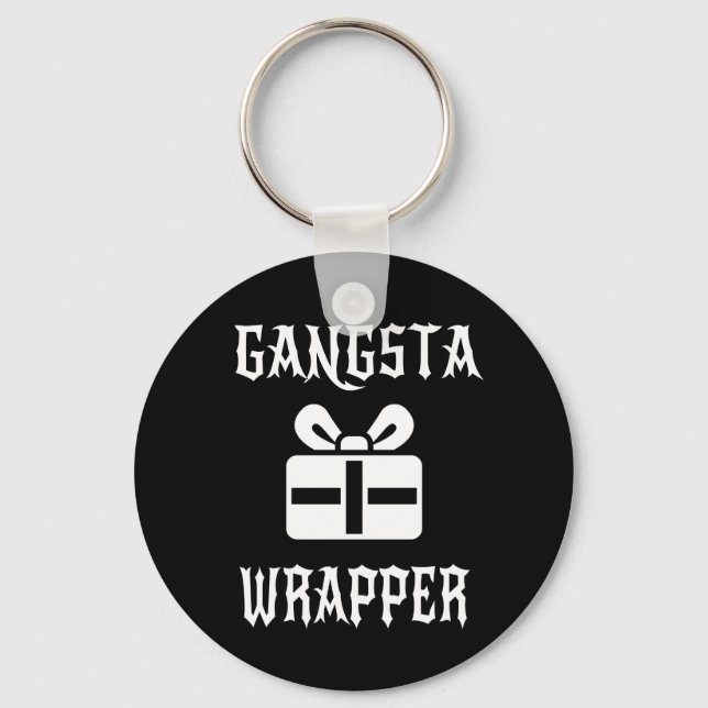 Gangsta Wrapper Christmas Funny Gift Key Ring (Front)