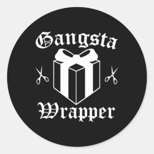 Gangsta Wrapper Christmas Holiday Classic Round Sticker
