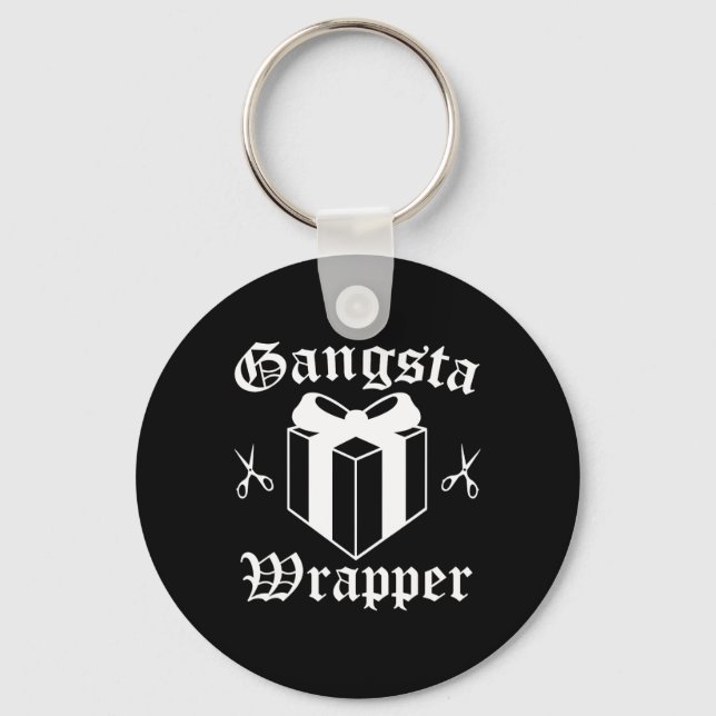 Gangsta Wrapper Christmas Holiday  Key Ring (Front)