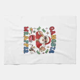 Gangsta Wrapper Christmas Santa Microphone Money Tea Towel