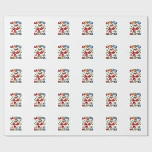 Gangsta Wrapper Christmas Santa Microphone Money Wrapping Paper