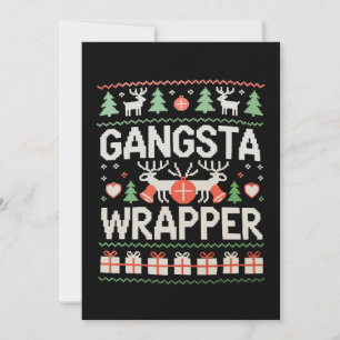 Gangsta Wrapper Christmas Ugly Sweater Xmas Holiday Card