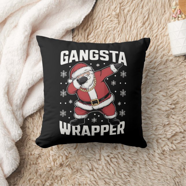Gangsta Wrapper Funny Dabbing Santa Christmas Cushion (Blanket)