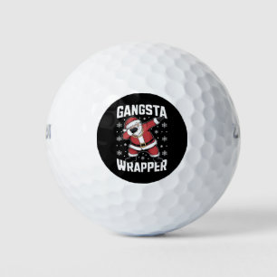Gangsta Wrapper Funny Dabbing Santa Christmas Golf Balls