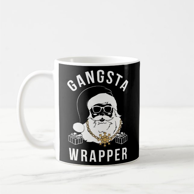 Gangsta Wrapper Gangster Santa Coffee Mug (Left)