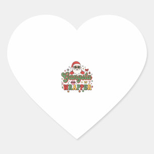 Gangsta Wrapper Santa Christmas Heart Sticker
