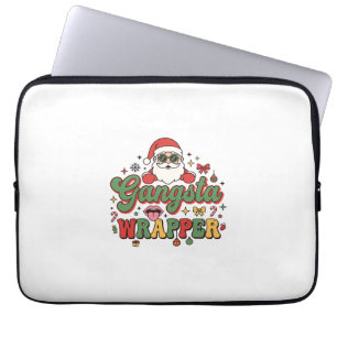 Gangsta Wrapper Santa Christmas Laptop Sleeve