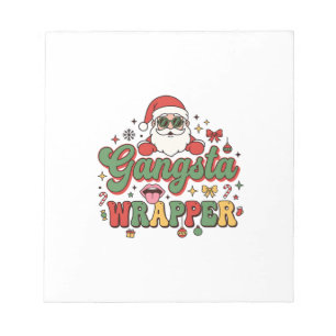 Gangsta Wrapper Santa Christmas Notepad