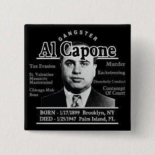 Gangster Al Capone 15 Cm Square Badge