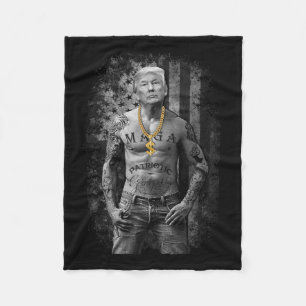 Gangster Anti Liberal Pro Trump Republican Premium Fleece Blanket