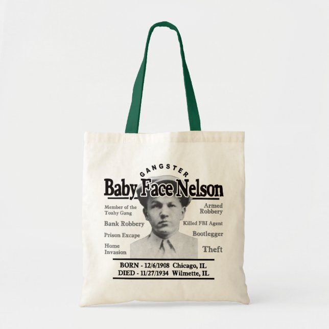 Gangster Baby Face Nelson Tote Bag (Front)