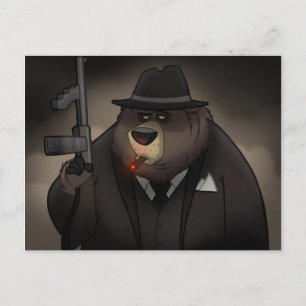 Gangster Bear Postcard