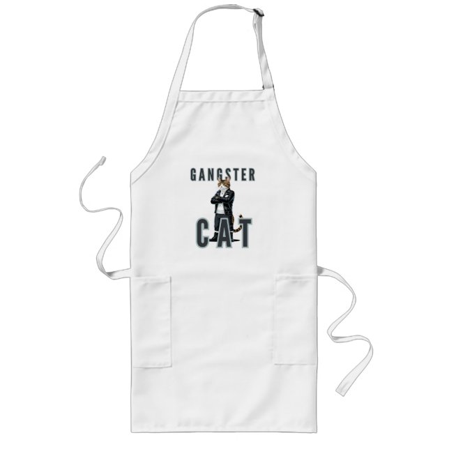 Gangster Cat Bad Boy Long Apron (Front)