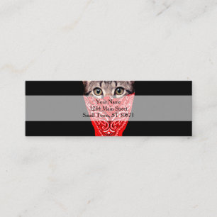 Gangster cat hood mini business card