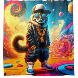 Gangster Cat Shower Curtain