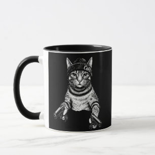 Gangster Cat Tattoo Art Cool Streetwear Kitty Mug