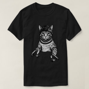 Gangster Cat Tattoo Art Cool Streetwear Kitty T-Shirt