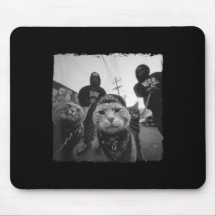 Gangster Cats Streetwear Cool Cat Motif Funny Mouse Pad
