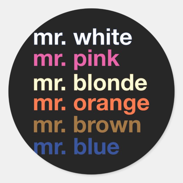 Gangster Colours Classic Round Sticker (Front)