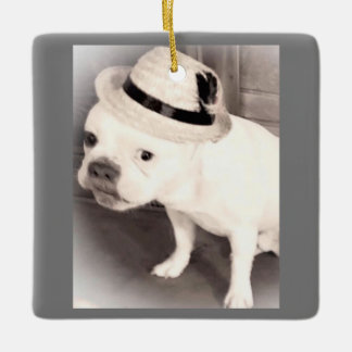 Gangster French Bulldog Filthy Animal Christmas Ceramic Ornament