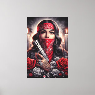 Gangster Girl Hip Hop chicano art Canvas Print