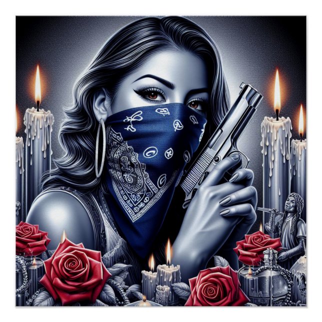 Gangster Girl Hip Hop chicano art Design Poster (Front)