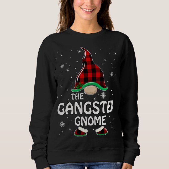Gangster Gnome Buffalo Plaid Matching Family Chris Sweatshirt (Front)