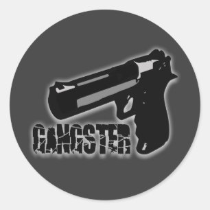 Gangster Gun Classic Round Sticker