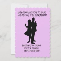 GANGSTER GUNS THEME WEDDING INVITATIONS