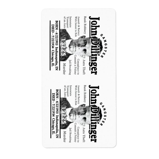 Gangster John Dillinger (Front)