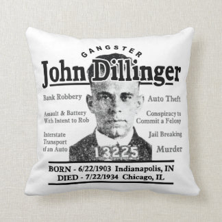 Gangster John Dillinger Cushion