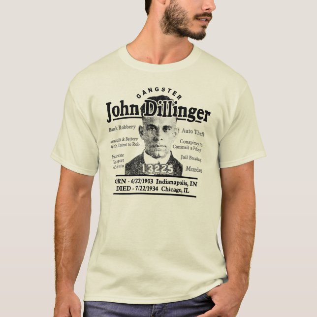Gangster John Dillinger T-Shirt (Front)