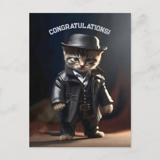 Gangster Kitten Postcard