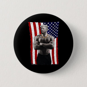 Gangster Pro Donald Trump Tattoo Republican Americ 6 Cm Round Badge
