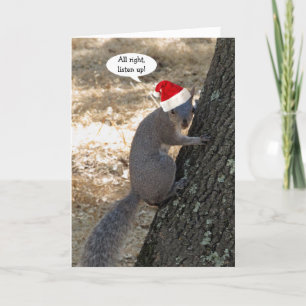 Gangster Santa Squirrel Christmas Card