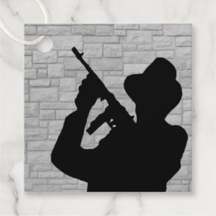 Gangster Silhouette Favour Tags