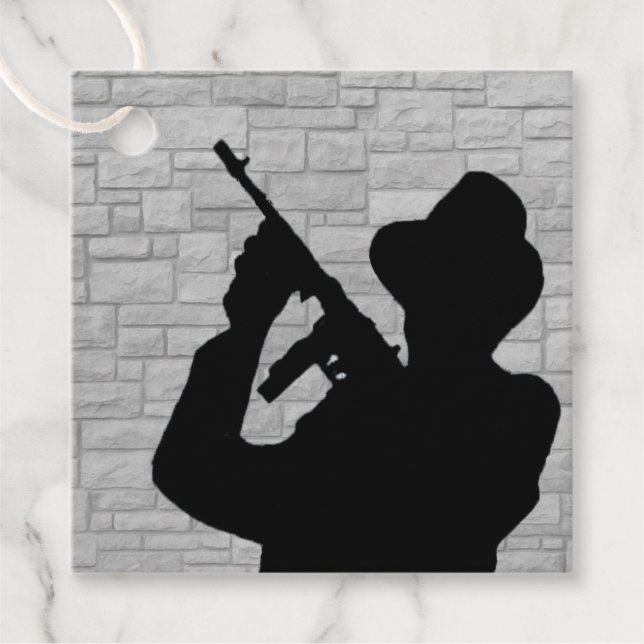 Gangster Silhouette Favour Tags (Front)