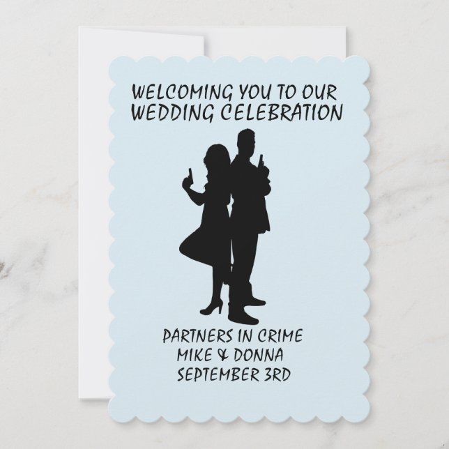 GANGSTER THEME WEDDING INVITATIONS (Front)