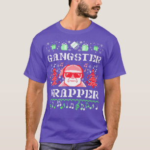 Gangster Wrapper Funny Santa Claus Music Ugly Merr T-Shirt
