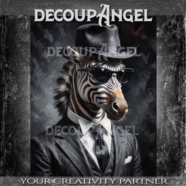 Gangster Zebra #1 Decoupage Tissue Paper (Creator Uploaded)