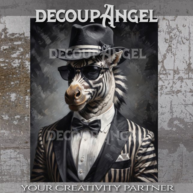 Gangster Zebra #2 Decoupage Tissue Paper (Creator Uploaded)
