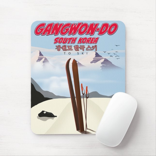 Gangwon do korea Ski poster Mouse Pad (With Mouse)